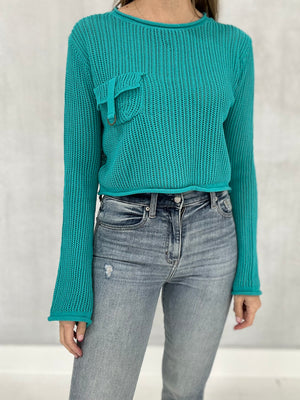 Buckle Down Sweater - Turquoise