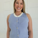 Chauncey Sleeveless Sweater - Blue