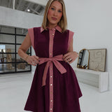Marlowe Multimedia Dress - Wine