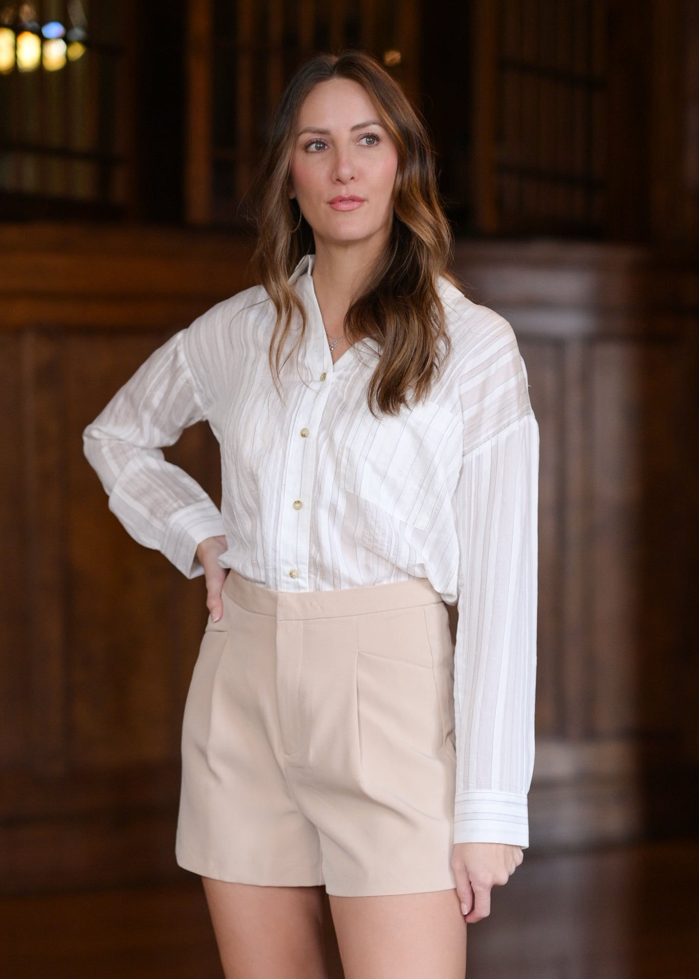 Classical Button Down Top - Off White