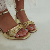 Farrah Block Heel - Gold