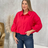 In My Zone Blouse - Berry Red