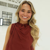 Ovation Sleeveless Blouse - Burgundy