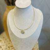 Cz Oval Pendant Necklace