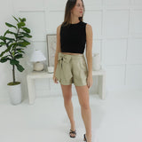 Annabelle Bow Shorts - Beige