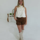 Essential Suede Shorts - Camel