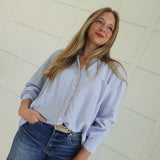 Quirky Button Down Top - Blue