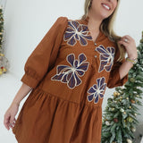 Effortless Edge Mini Dress - Caramel