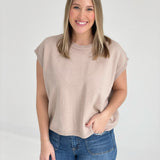 Quincy Sweater Top - Lt Mocha