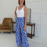 Savory Printed Pants - Blue