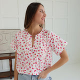 Sassy Printed Top - Pink