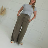 Staying Put Casual Pants - Olive