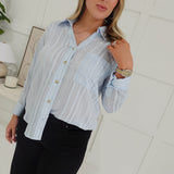 Classical Button Down Top - Blue