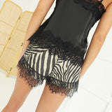 Mindi Lace Shorts - Tan/Black