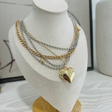 Puff Heart, Layered Necklace