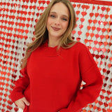 Simply Works Sweater - Ruby