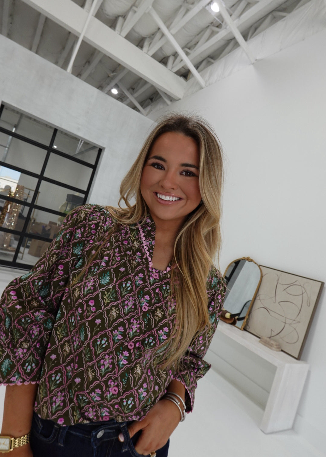 Orson Floral Top - Brown