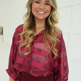 Olden Days Blouse - Burgundy