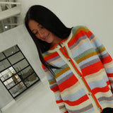 Frenzy Striped Cardigan - Orange Multi