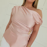 Celeste Satin Top - Pink
