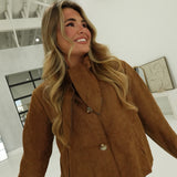 Ophelia Cropped Jacket - Brown