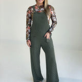 Olivia Ribbed Jumpsuit - Olive