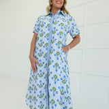 County Fair Floral Midi Dress - Blue