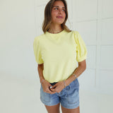 Verna Puff Sleeve Top - Yellow