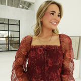 Wilson Smocked Top - Burgundy