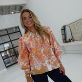 Cora Paisley Top - Orange