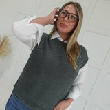 Claiborne Sweater Top  - Ash Jade