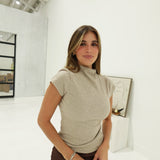 Heathered Knit Top - Taupe