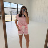 Breezy Striped Set - Dk Pink