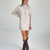 New Places Sweater Dress - Sand Beige