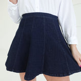 Indie Flared Mini Skirt - Indigo