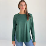 Baby Waffle Top - Dk Green