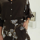Sosie Embroidered Set - Brown