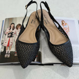 Sela Woven Slingback Sandal - Black