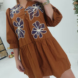 Effortless Edge Mini Dress - Caramel
