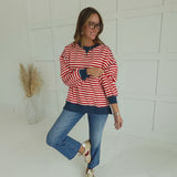 Joneses Striped Pullover - Red/Cream