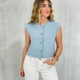 Clean Cut Vest Top - Blue