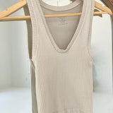 Seamless Ribbed Tank - Sand Beige