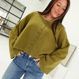Babes Boxy Cardi Top - Moss