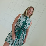 Mia Embroidered Mini Dress - Green