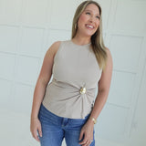 Subtle Details Top - Natural Taupe