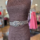 Western Oval Buckle Belt - Leopard