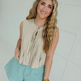 Followay Pleat Top - Taupe