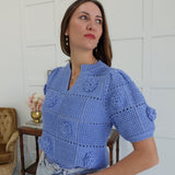 Bridgett Crochet Sweater - Blue