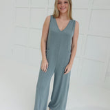 Deep Downer Jumpsuit - Ash Jade