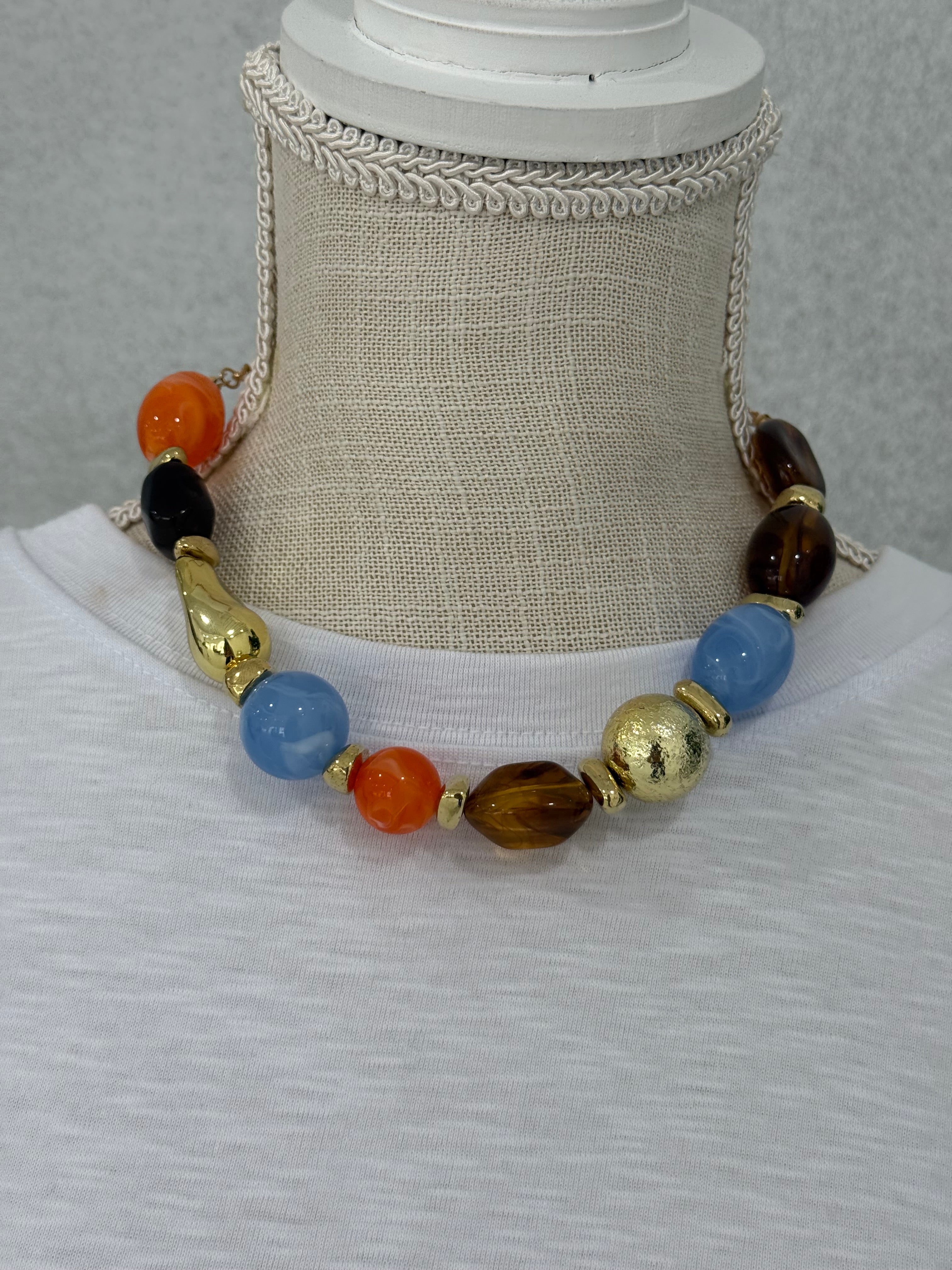 Resin Multicolored Beaded Necklace